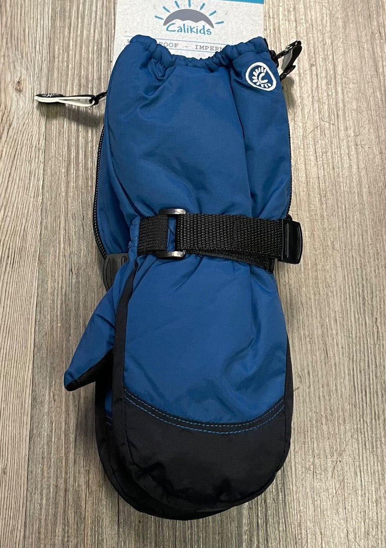 Blue CaliKids Waterproof Mitten Side Zip, 4-6Y