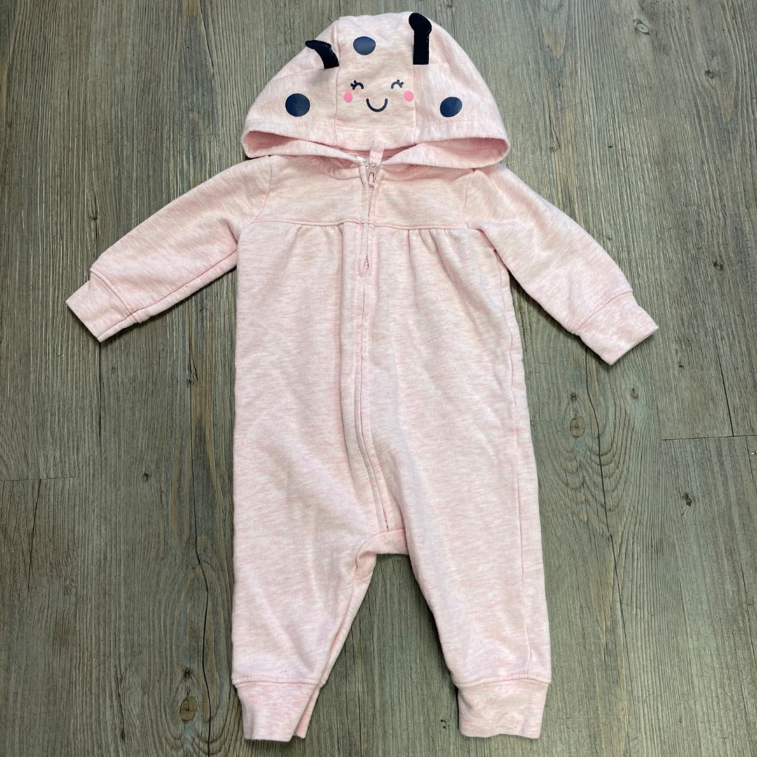 Pink Carters Hooded Zip Onesie, 3M