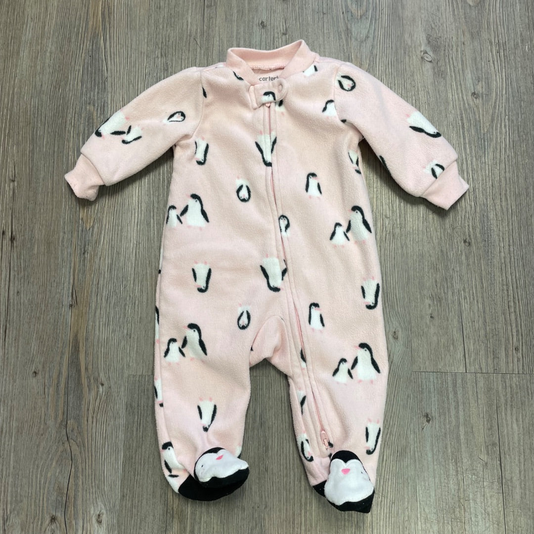 Penguine Print Carters PJ Onesie, 3M