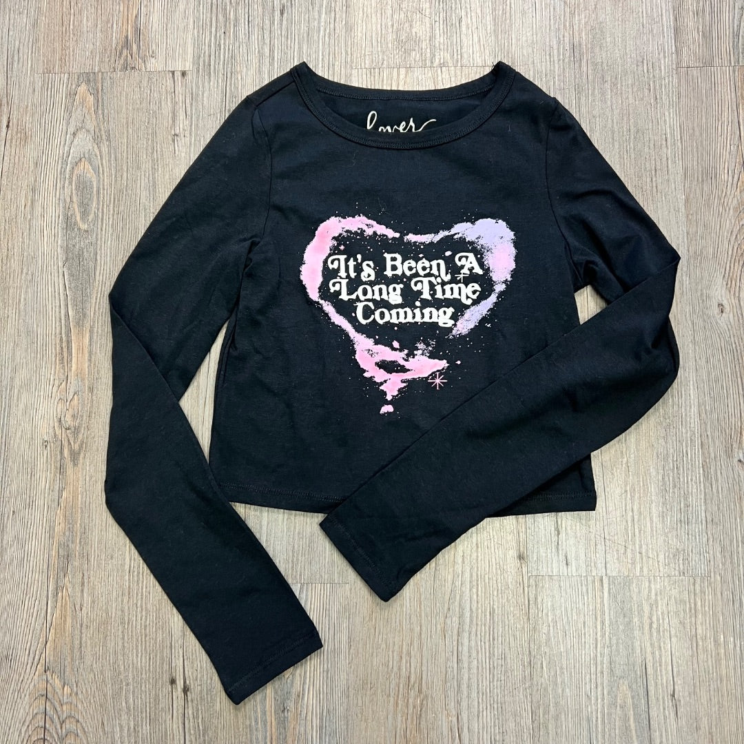 Black  LS Cropped Top Taylor Swift Its been A Long Time Coming, XS