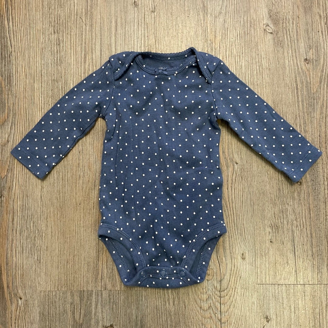 Navy Carters LS Onesie, 3M