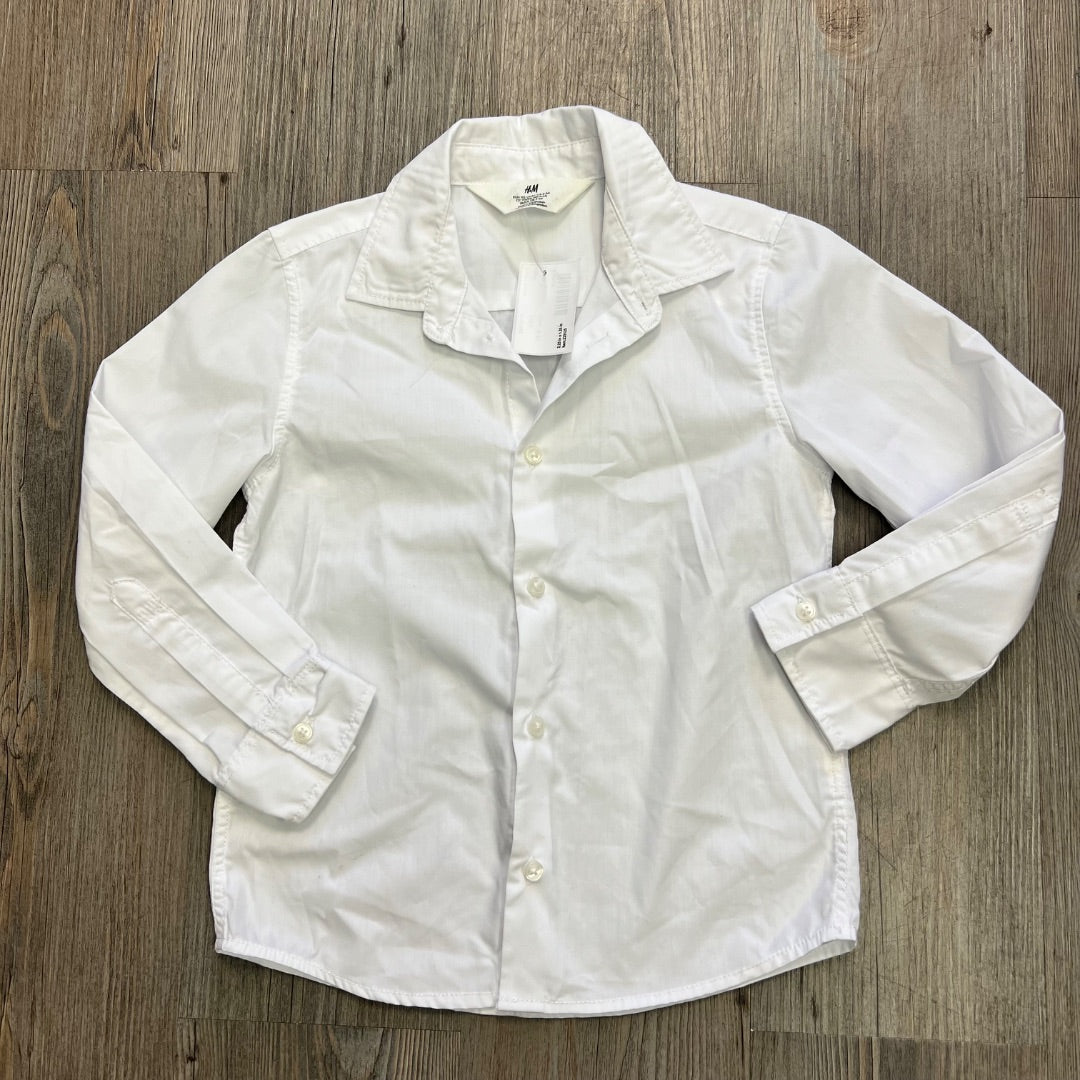 White H&M LS Shirt, 4-5Y