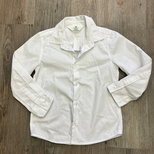White H&M LS Shirt, 4-5Y