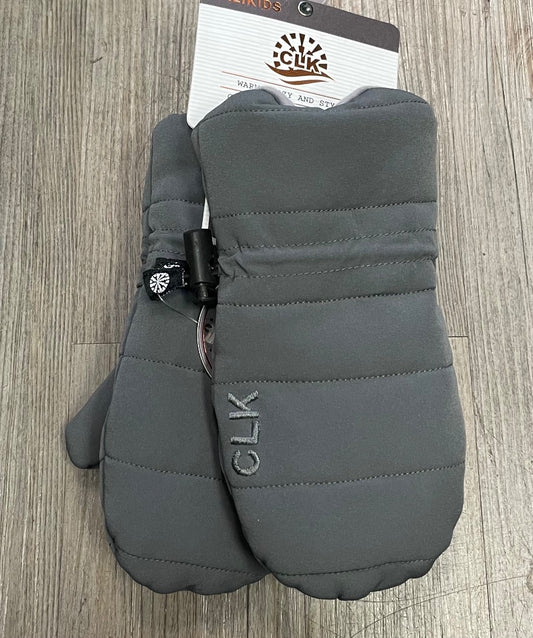 Charcoal CaliKids Puffer Mittens, 12-24M