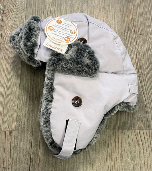 Lavender CaliKids Water Repellent Faux Fur Hat, 12-24M