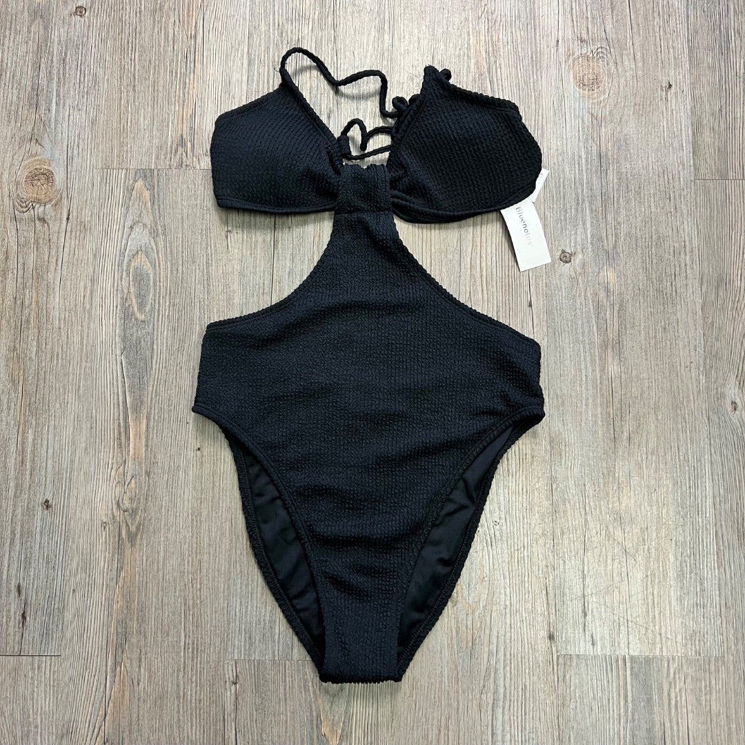 Black Blue Notes NEW Onepiece Bathing Suit, Small