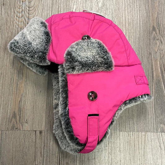Fuchsia CaliKids Water Repellent Faux Fur Hat, 12-24M