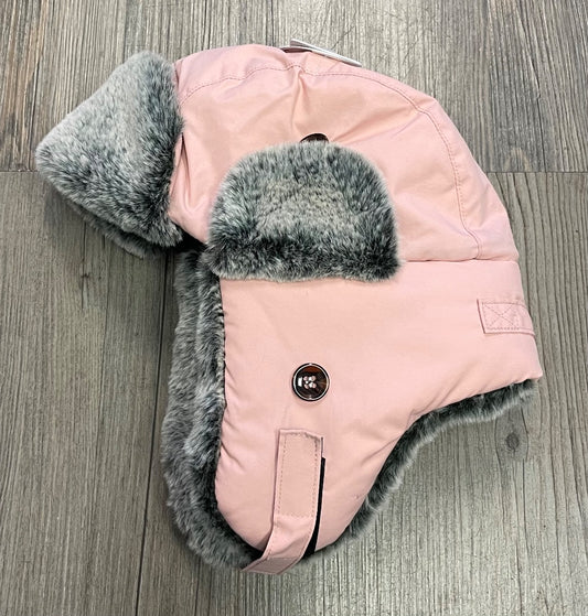 Pink CaliKids Water Repellent Faux Fur Hat, 12-24M