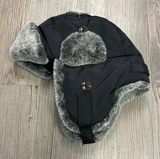 Black CaliKids Water Repellent Faux Fur Hat, 12-24M