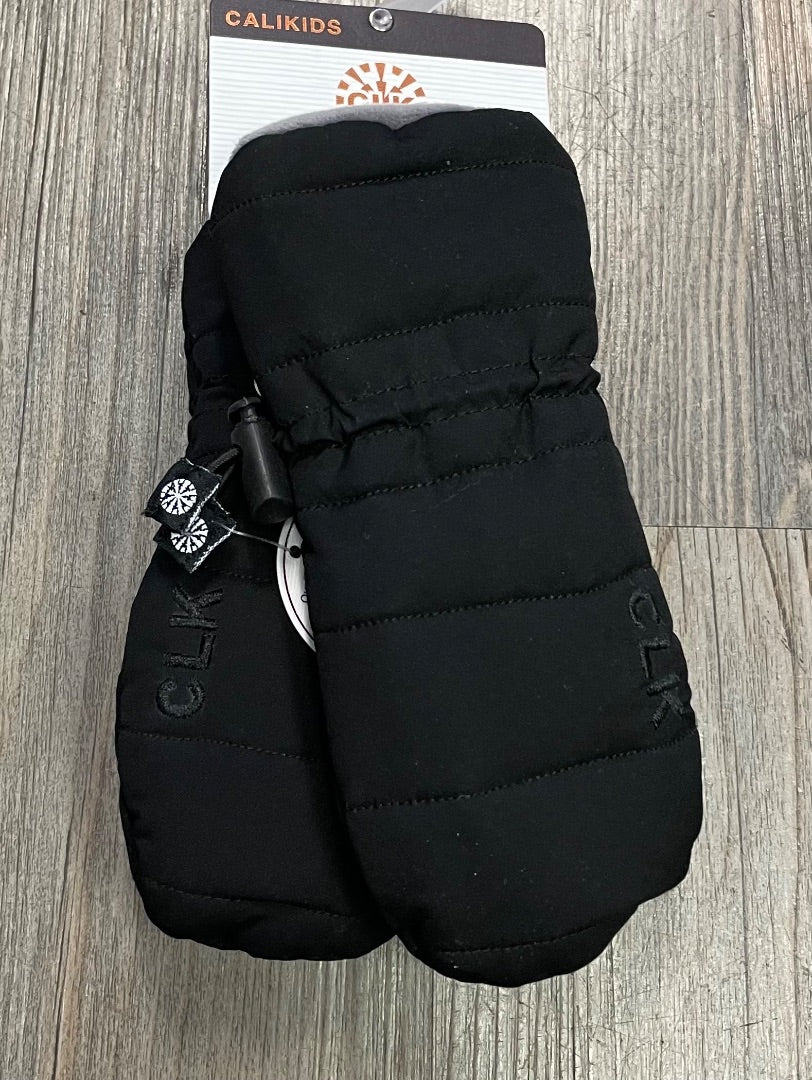 Black CaliKids Puffer Mittens, 12-24M