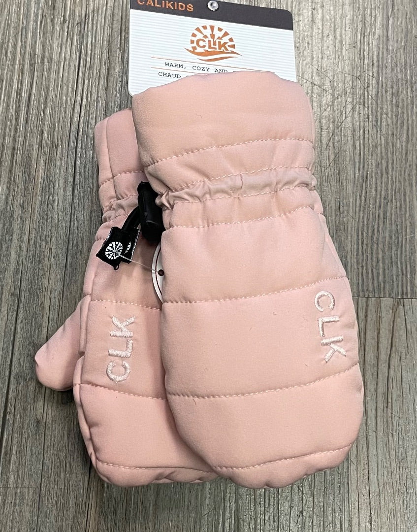 Pink CaliKids Puffer Mittens, 12-24M