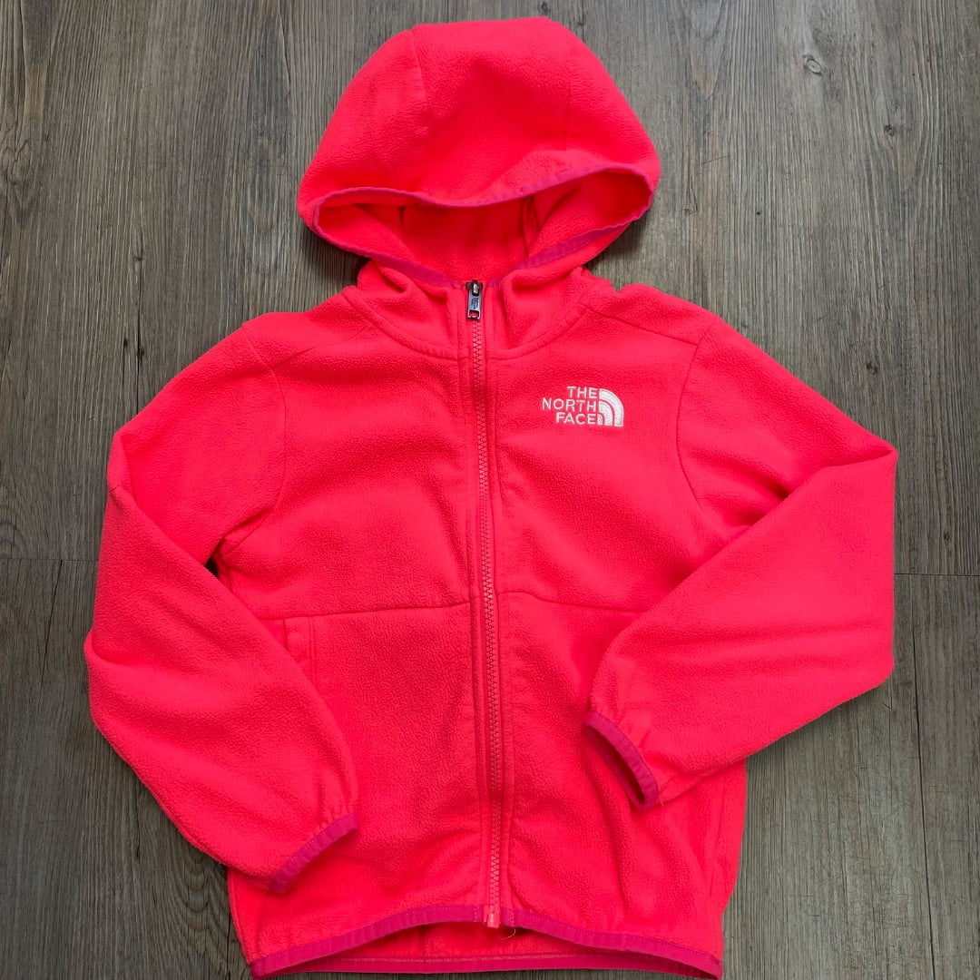 Neon North Face Fleece ZipHoodie, 6Y