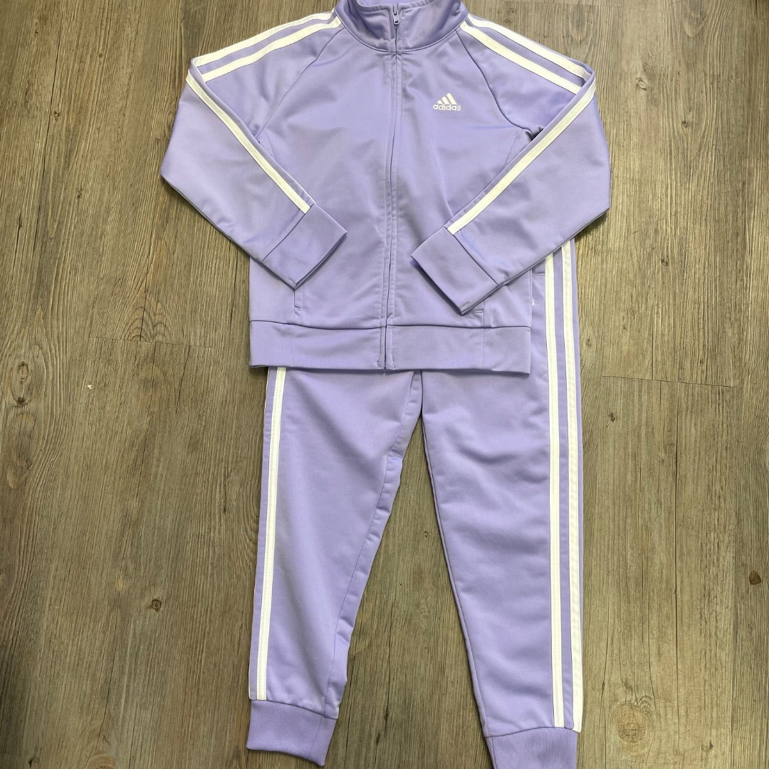 Lavender Adidas Track Suit Set, 6Y