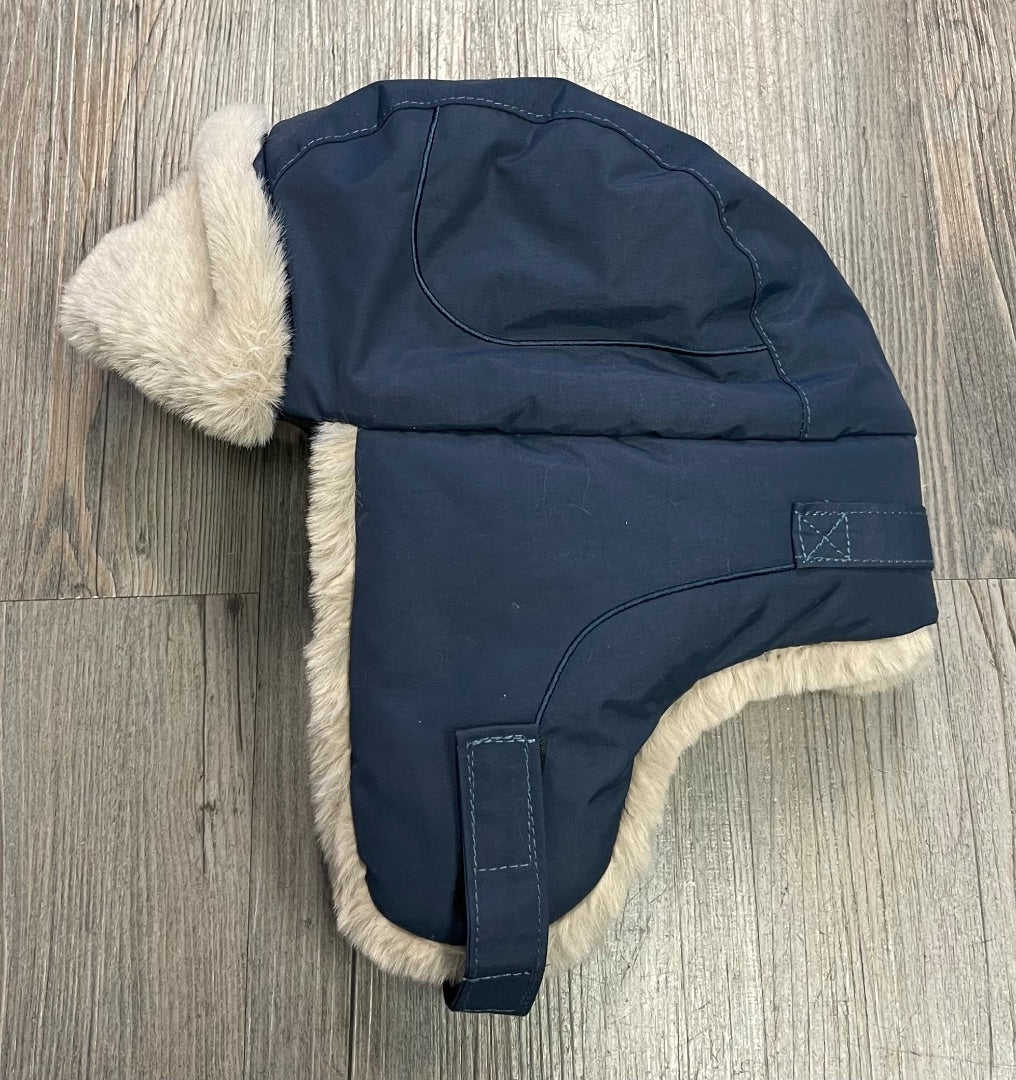 Navy CaliKids Water Repellent Faux Fur Lined Trapper Hat, 18M-3Y