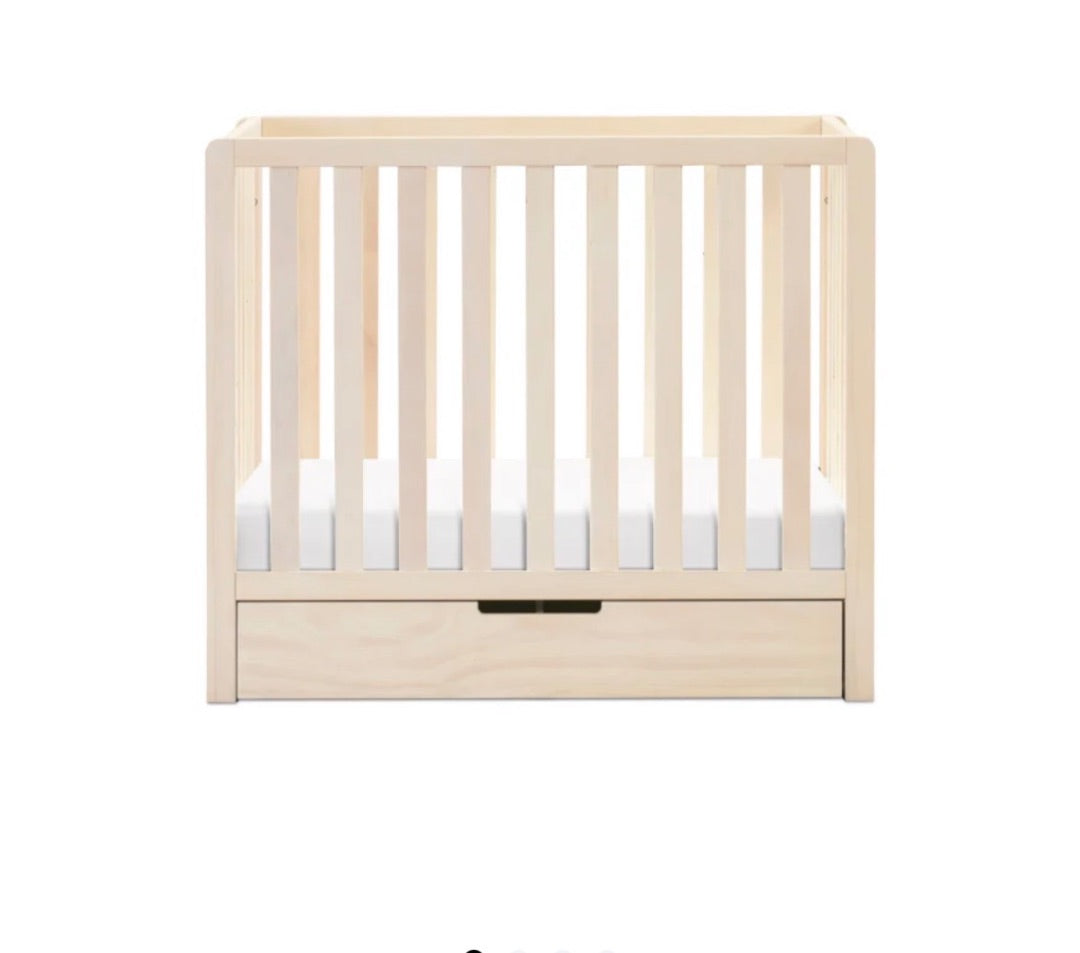 Washed Natural (2022) Carters Colby Convertible Mini Crib with Trundle, 0Y - 35 inches
