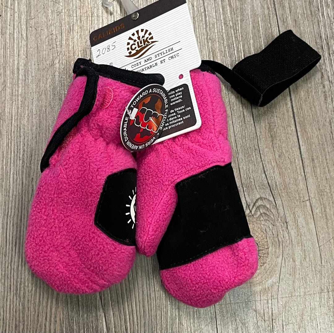 Fuchsia CaliKids Fleece Mittens, 18M-3Y
