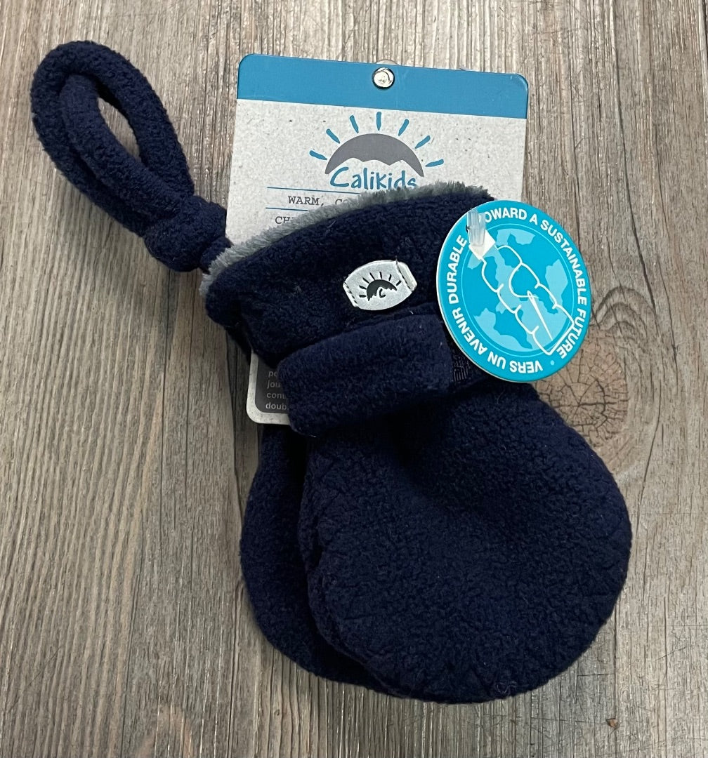 Navy CaliKids Fleece Mittens, 6-18M
