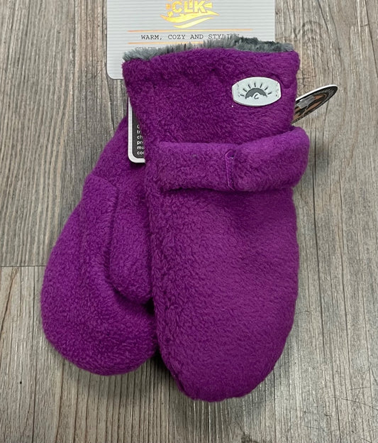 Plum CaliKids Fleece Mittens, 18M-3Y