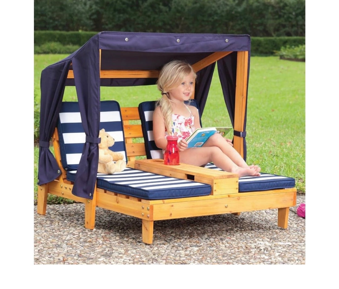 Wooden - Blue/White Kidcraft Double Chaise Lounge - NEW!