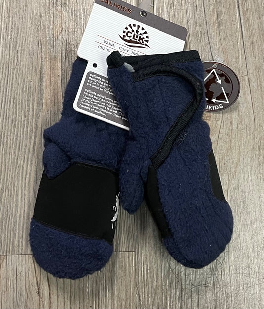 Navy CaliKids Fleece Mittens, 18M-3Y
