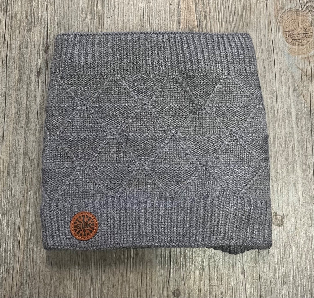 Grey CaliKids Soft Knit Cotton Neck Warmer, One Size