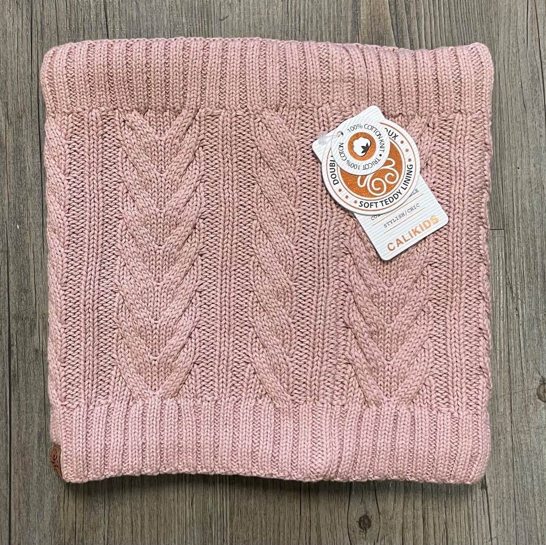 Pink CaliKids Soft Knit Cotton Neck Warmer, One Size