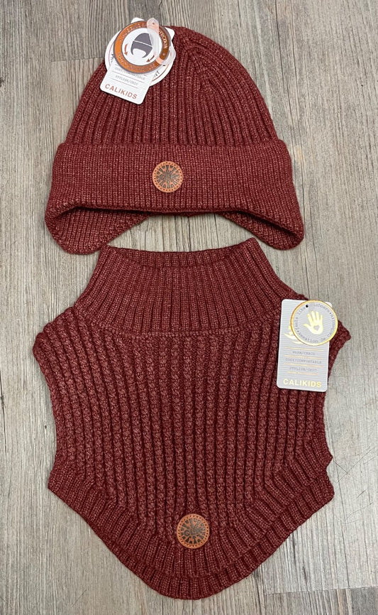 Rust CaliKids 2 Pcs Knit Hat & Neck Warmer, 2-5Y