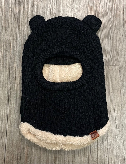 Black CaliKids Knit Balaclava with Ears, 9-24M