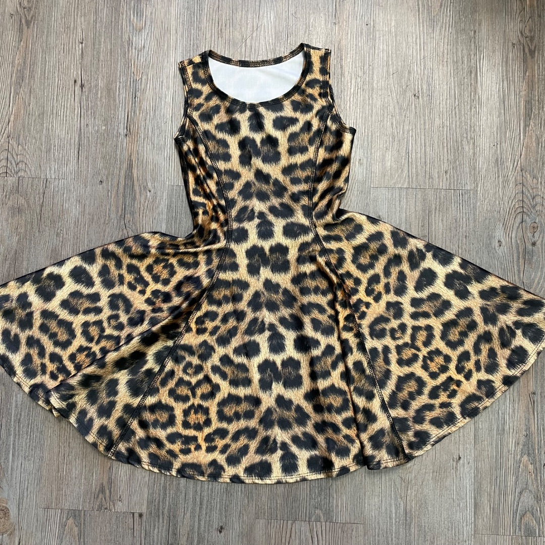 Leopard Terez Sleeveless Dress, 6Y