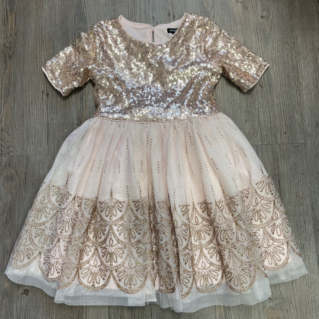 Dustyrose Zunie Sequins Dress, 6Y