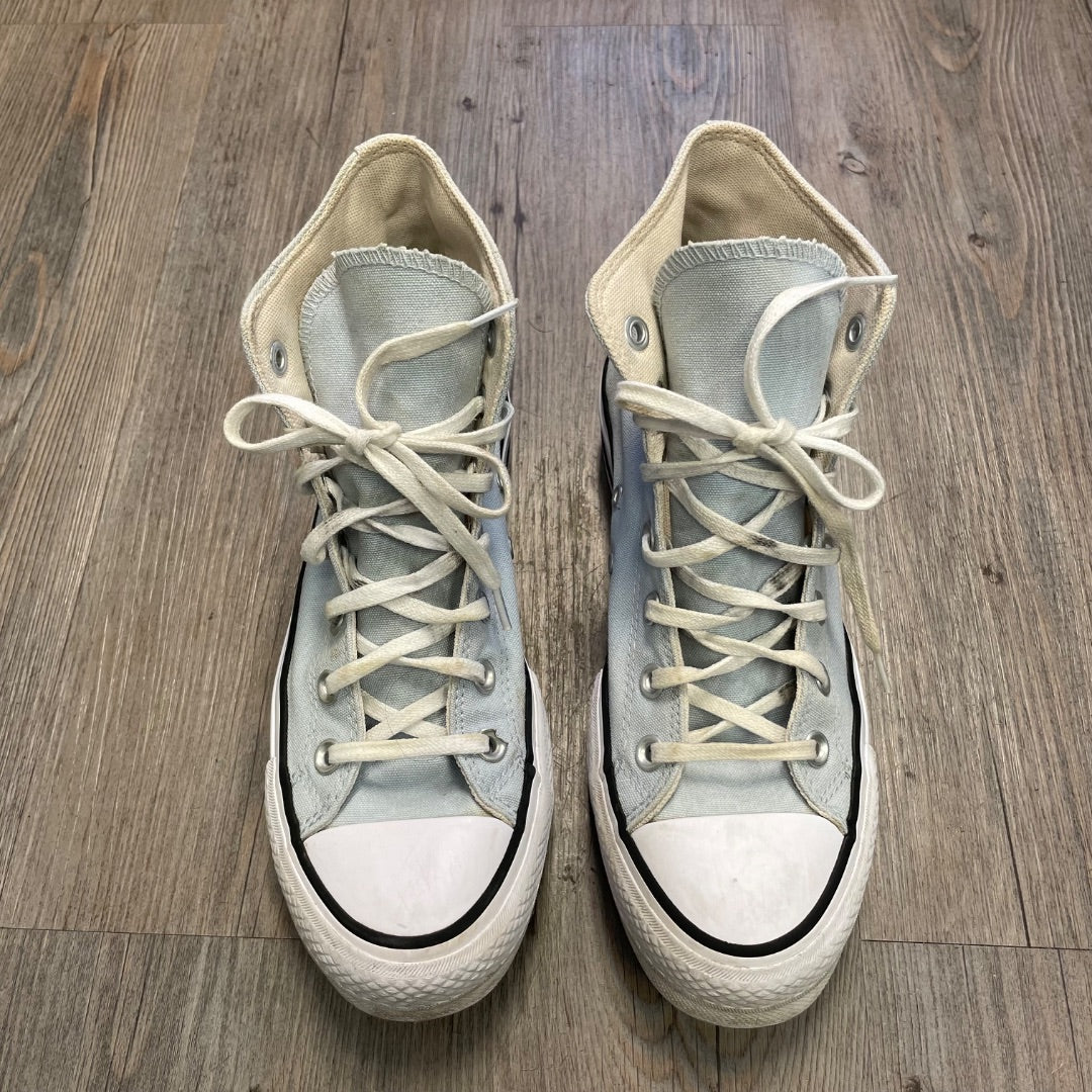 Light Blue Converse Hightop Shoes, 7Y