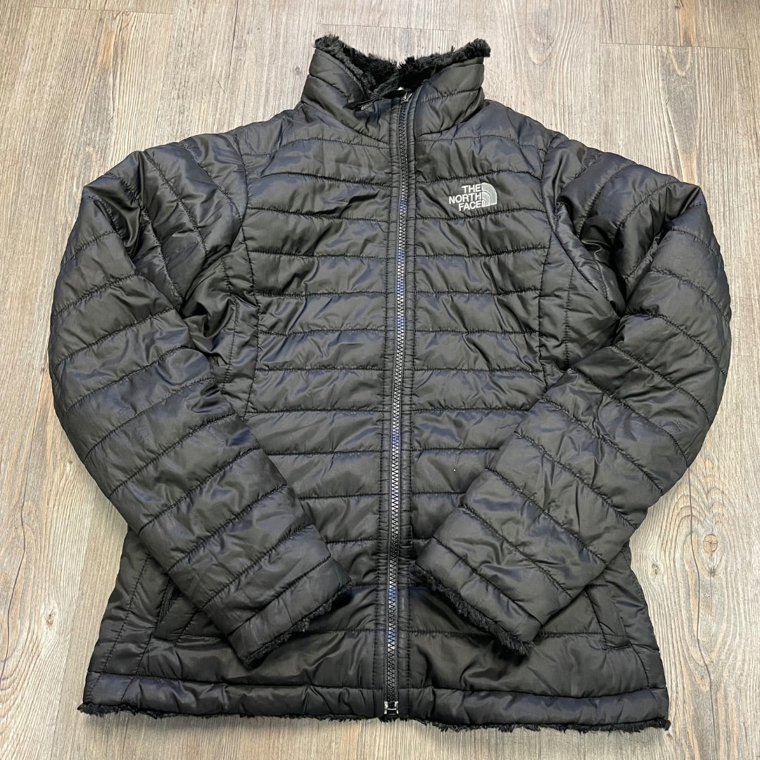 Black North Face Reversible Winter jacket, 14-16Y