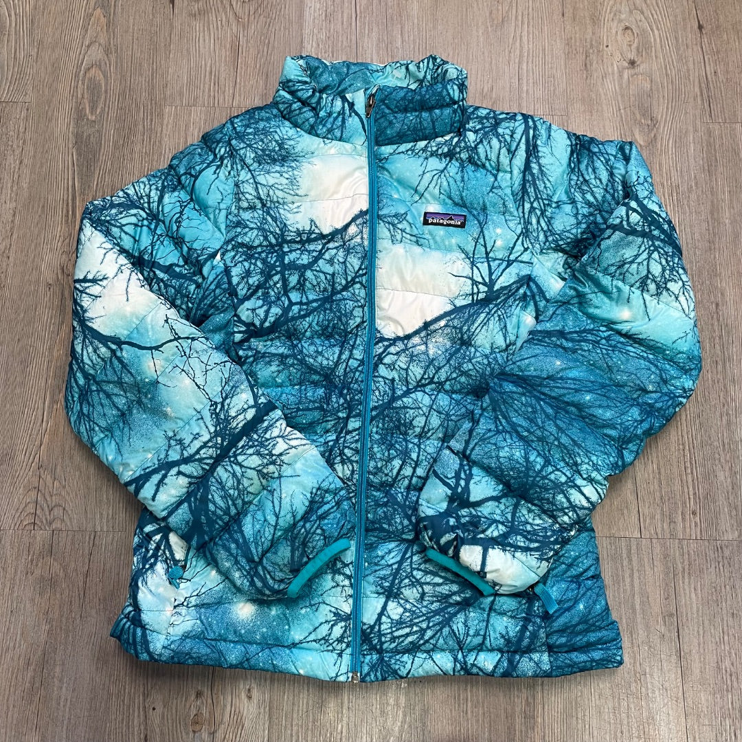 Teal Patagonia Downfill Winter Jacket, 14Y
