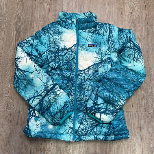 Teal Patagonia Downfill Winter Jacket, 14Y