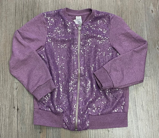 Purple Zara Sequins Zip sweater, 4-5Y
