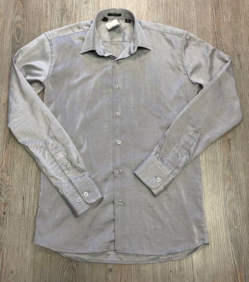 Grey Ragazzo Long Sleeve Shirt Slim Fit, 16Y