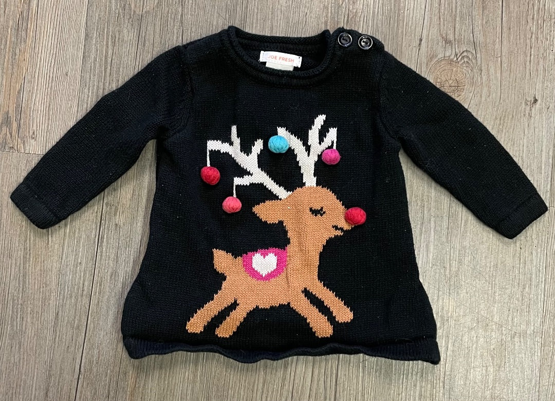 Black Joe Fresh Knit Long Sleeve Dress, 6-12M