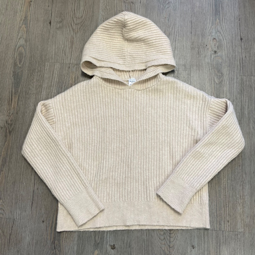 Beige Oashkosh Knit Pullover Hoodie, 10Y