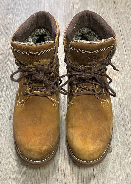 Rustic Brown Timbeland Hiking Shoes, 8Y