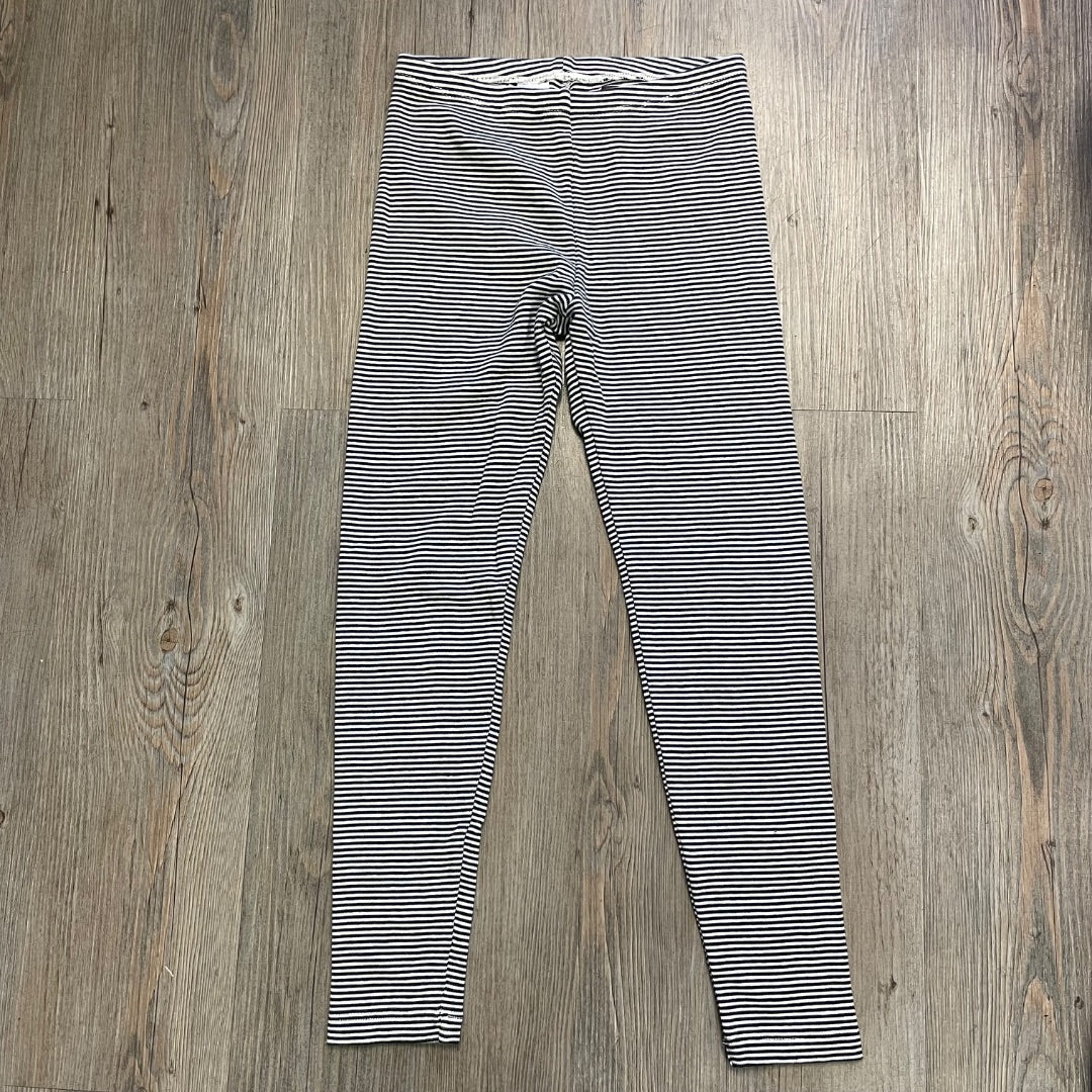Striped Black White Tea Legging, 8Y