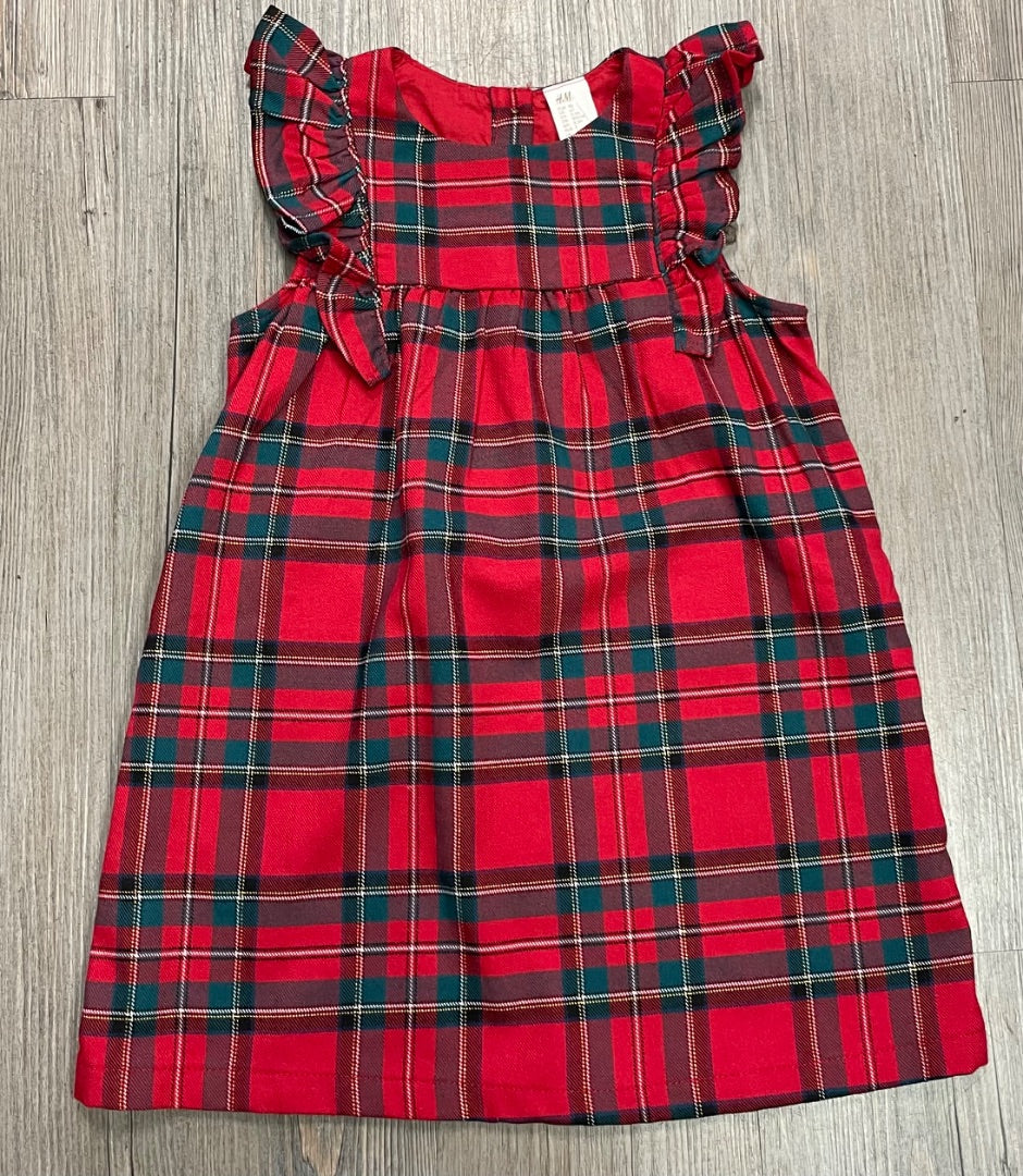Red, Plaid H&M Holiday Dress, 3Y