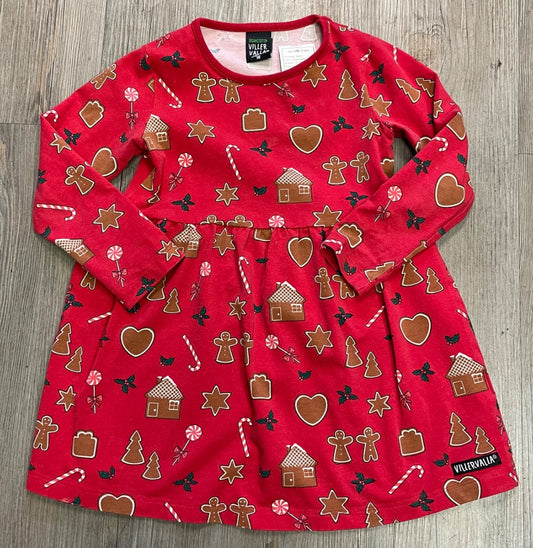 Ginger Bread Viller Valla Holiday Dress, 2-3Y