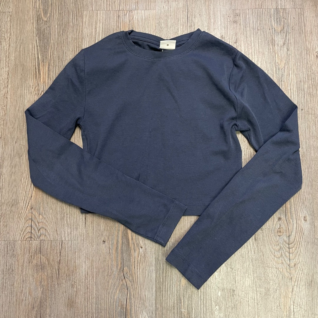 Grey Zara LS Cropped Top, 13-14Y