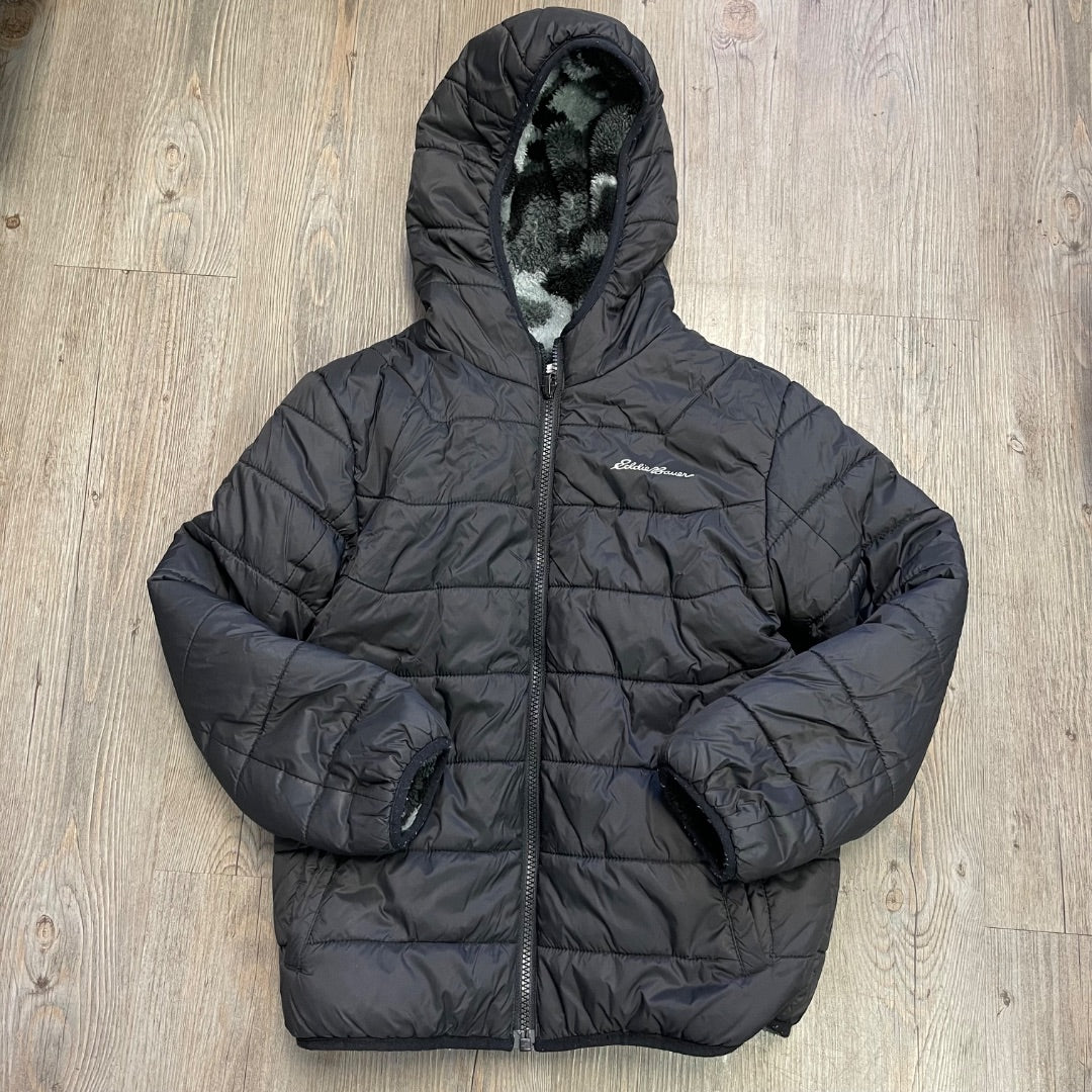 Black Eddie Bauer Reversible Winter Jacket, 7-8Y