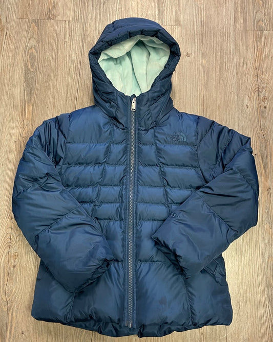 Navy Northface Puffer Fleecelined Downfill Jacket, 7-8Y