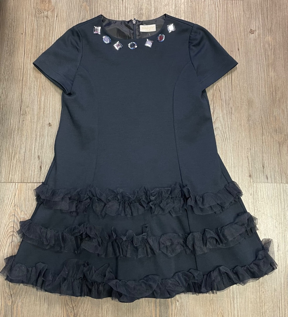 Navy Bimbalo Short Sleeve Lined Dress, 8Y