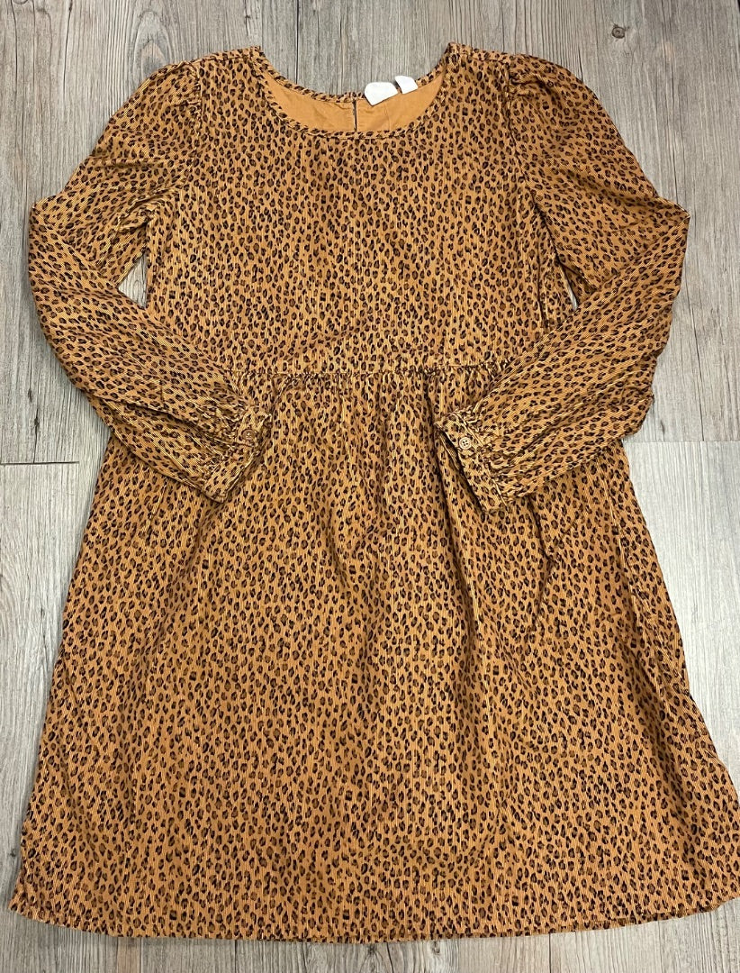 Leopard Gap L/S Corduroy Dress, 10Y