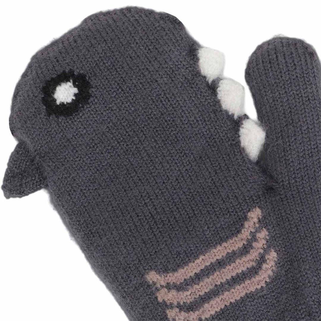 Grey CaliKids Shark Soft Touch Mitten, 2-5Y