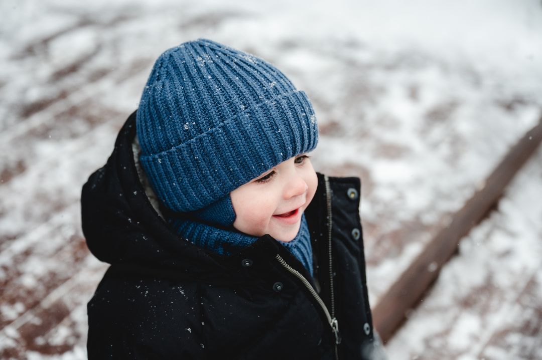 Blue CaliKids Knit Soft Touch Hat Lined, 18M-3Y
