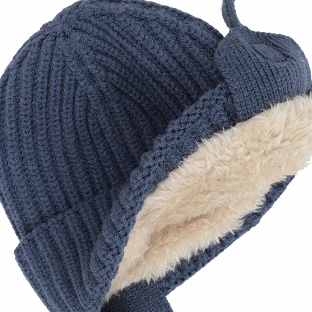 Blue CaliKids Knit Soft Touch Hat Lined, 18M-3Y